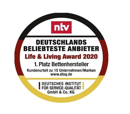 RUF Betten – N° 1 , присуждена награда как самому любимому и популярному производителю мягких кроватей в Германии!